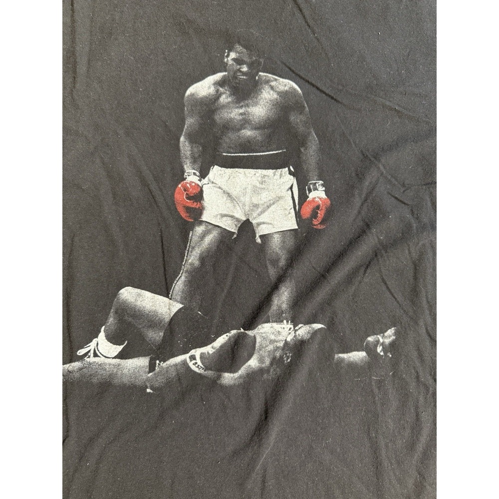 Muhammad Ali Boxing T-Shirt Men L Black Graphic Knockout Photo Vintage Style